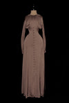 Mutedance 25 Autumn and Winter Round Neck Long Sleeve Waist Dress Flower Dye MD-MD25FW99-sand (MD25FW98)